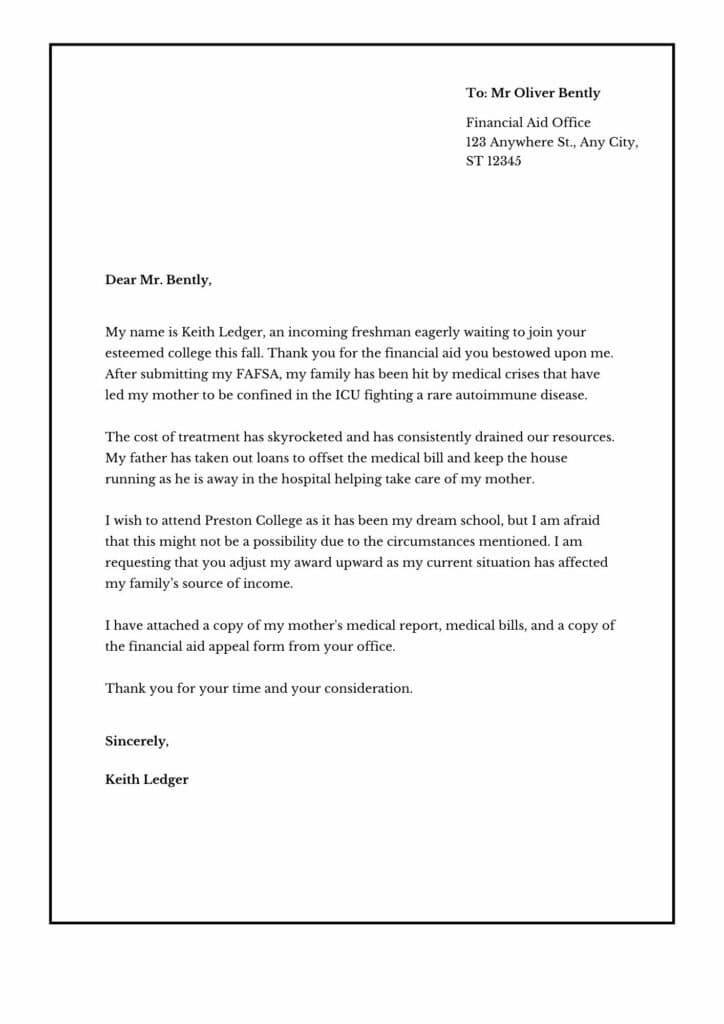 How To Write A Financial Aid Appeal Letter